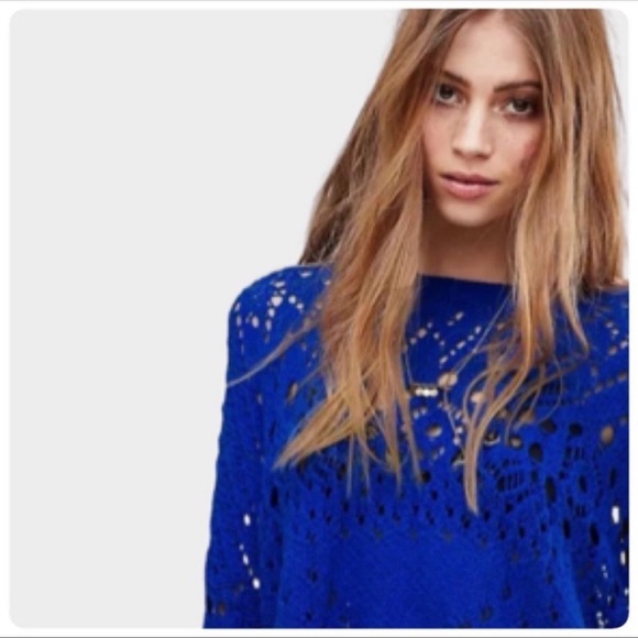 Free People TRAVELING LACE SWEATER SIZE XSMALL NWT - Picture 2 of 13
